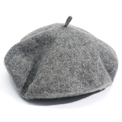 Monochrome Beret Women's Autumn and Winter Korean Style Japanese Style Literary Wool Candy Color Painter's Hat Fashionable Warm Hat Wholesale