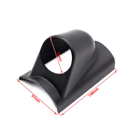 Car modification 52mm instrument rack black single hole left frame instrument cover ABS instrument bracket carbon pattern instrument rack