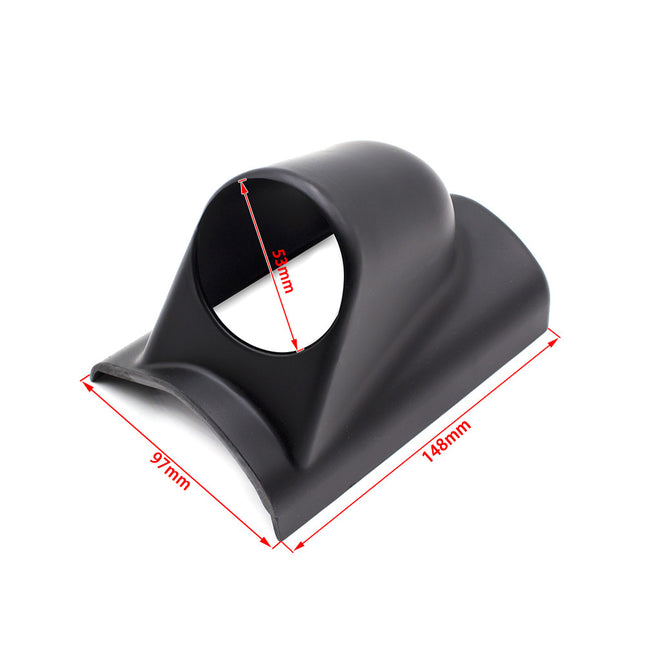 Car modification 52mm instrument rack black single hole left frame instrument cover ABS instrument bracket carbon pattern instrument rack