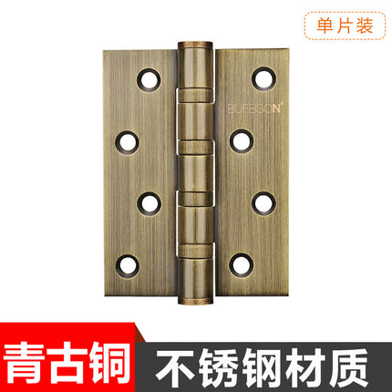 4 Inch Thickened Door Hinge Casement Stainless Steel Hinge Door Loose-leaf Black Gold Wooden Door Folding Hardware Hinge