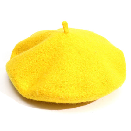Monochrome Beret Women's Autumn and Winter Korean Style Japanese Style Literary Wool Candy Color Painter's Hat Fashionable Warm Hat Wholesale