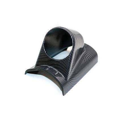 Car modification 52mm instrument rack black single hole left frame instrument cover ABS instrument bracket carbon pattern instrument rack