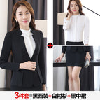 Black suit + white shirt + skirt / S