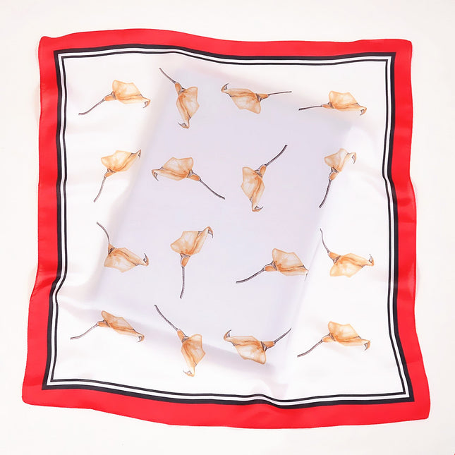 Korean version of simple ins53cm new silk satin horseshoe Lotus Lady Silk small square scarf scarf scarf wholesale