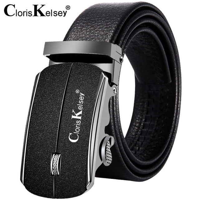Belt Genuine Leather Men's Belt First Layer Cowhide Belt Frosted Buckle Event Gift Box Popular Belt Supports Dropshipping