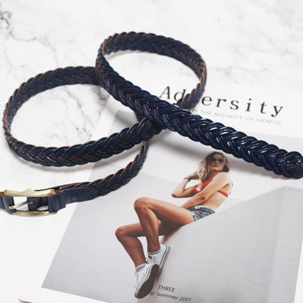 Belt women's leather vintage belt cowhide thin fashion casual simple all-match jeans with South Korea matching skirt
