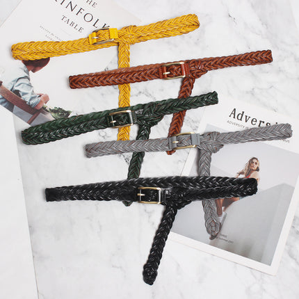 Belt women's leather vintage belt cowhide thin fashion casual simple all-match jeans with South Korea matching skirt