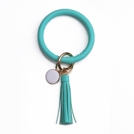 2022 Cross-Border Listing European and American Pu Leather Tassel Pendant Bracelet Women's Keychain Wristband Wholesale in Stock Stackable Wear