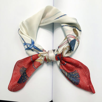 New ins53cm New Silk Satin Rope Ribbon Tassel Women Imitation Silk Small Square Scarf Scarf Wholesale