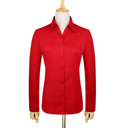 Workwear Purchase Logo Long-Sleeved Shirt for Men, Slim Fit Solid Color Top, Unisex Professional Work Attire with Embroidery Craftsmanship