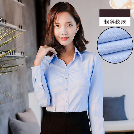 Workwear Purchase Logo Long-Sleeved Shirt for Men, Slim Fit Solid Color Top, Unisex Professional Work Attire with Embroidery Craftsmanship