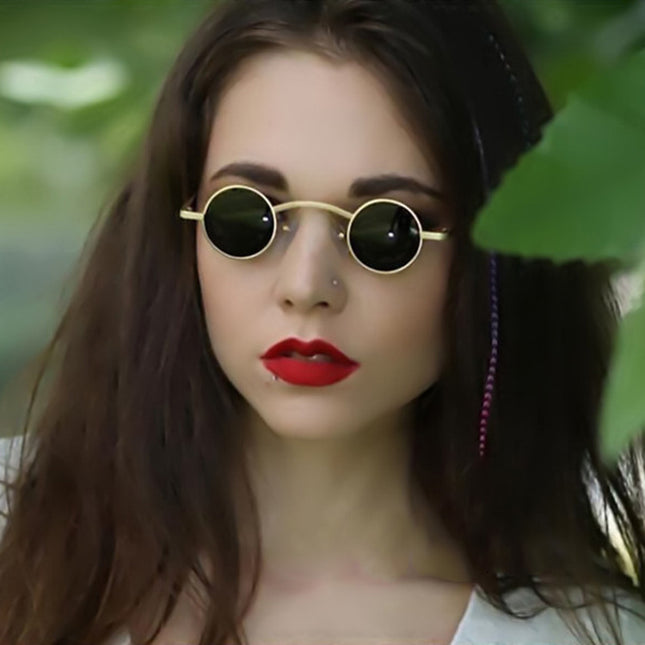 Small Round Frame Metal Sunglasses European and American Retro Sunglasses Internet Celebrity 2019 New Disco Hip-Hop 9027 Sunglasses