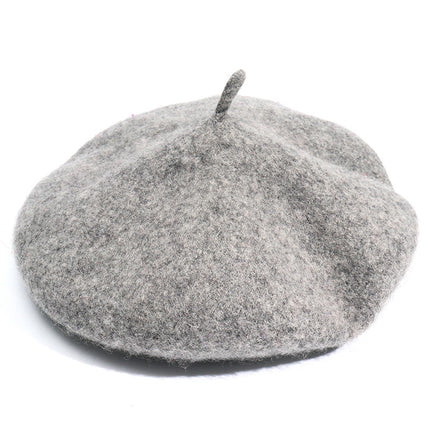 Monochrome Beret Women's Autumn and Winter Korean Style Japanese Style Literary Wool Candy Color Painter's Hat Fashionable Warm Hat Wholesale