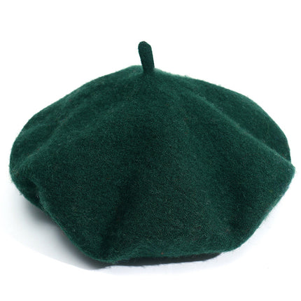 Monochrome Beret Women's Autumn and Winter Korean Style Japanese Style Literary Wool Candy Color Painter's Hat Fashionable Warm Hat Wholesale