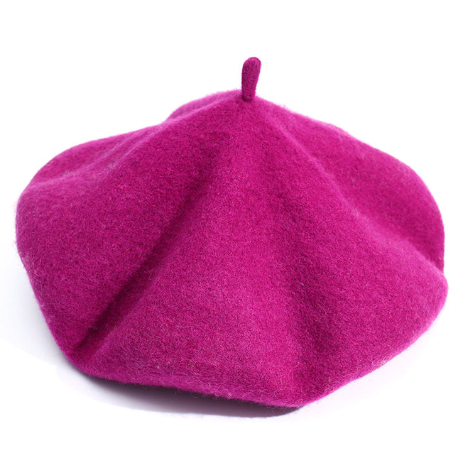 Monochrome Beret Women's Autumn and Winter Korean Style Japanese Style Literary Wool Candy Color Painter's Hat Fashionable Warm Hat Wholesale