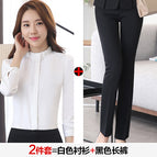 White shirt + black trousers / S
