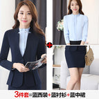 Blue suit + Blue shirt + skirt / S