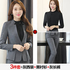 Grey suit + black shirt + trousers / S