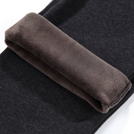 Winter Men's Fleece-lined Thickened Casual Pants Middle-aged and Elderly Elastic Waist Sports Pants High Waist Stretch Dad's Long Pants