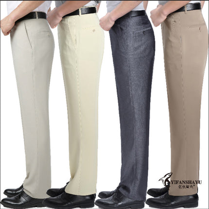 Yifan shark spring and summer men's thin business casual suit pants non-ironing middle-aged men's pants overalls long pants wholesale