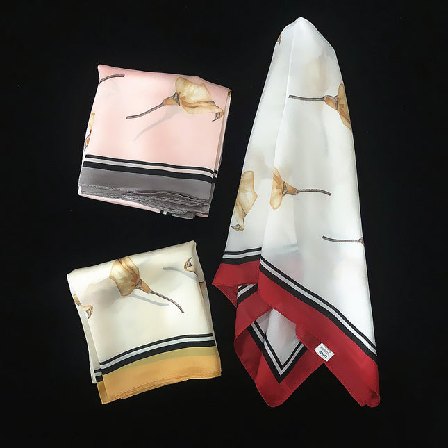 Korean version of simple ins53cm new silk satin horseshoe Lotus Lady Silk small square scarf scarf scarf wholesale