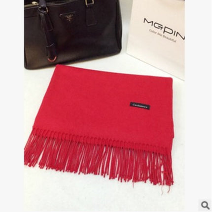 New Scarf Foreign Trade Women's Autumn and Winter Korean Style Monochrome Tassel Long Scarf Student Japanese Style Fresh Long Imitation Cashmere Shawl