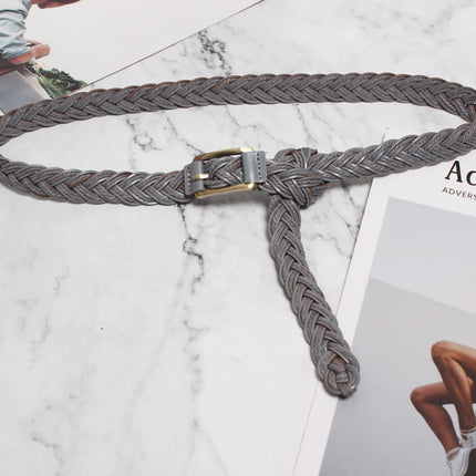 Belt women's leather vintage belt cowhide thin fashion casual simple all-match jeans with South Korea matching skirt
