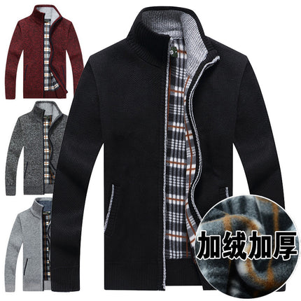 Cross-border wholesale knitted cardigan men's thin autumn Korean style trendy slim sweater coat men's sweater outer wear