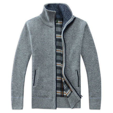 Cross-border wholesale knitted cardigan men's thin autumn Korean style trendy slim sweater coat men's sweater outer wear