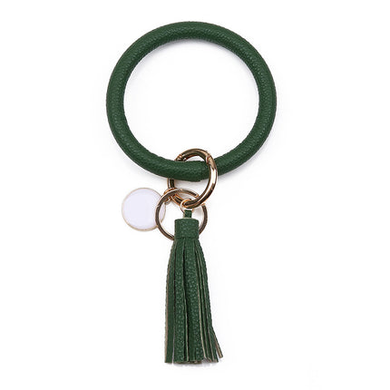 2022 Cross-Border Listing European and American Pu Leather Tassel Pendant Bracelet Women's Keychain Wristband Wholesale in Stock Stackable Wear