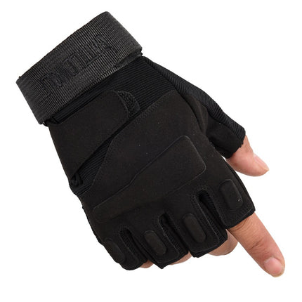 Outdoor Mountaineering Tactical Half-Finger Gloves Seal Camping Black Hawk Army Fans Fall/Winter Fitness Ride Fighting Training Don't Move
