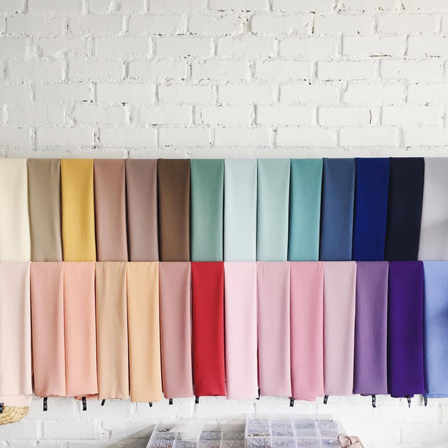 54-Color Solid Color Pearl Chiffon Long Scarf with Rolled Edges, Single-Color Chiffon Pearl Yarn Scarf, Headscarf