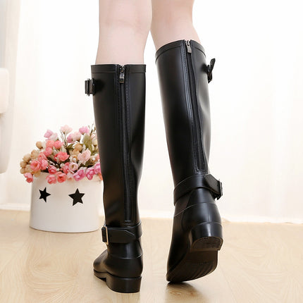 New fashion rain boots women waterproof high rain boots non-slip long water shoes zipper Korean version adult water boots wholesale
