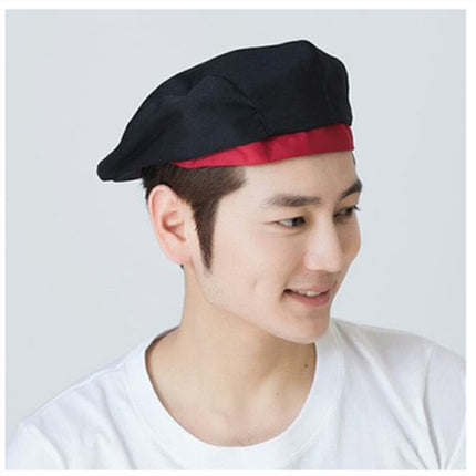 Kitchen breathable mesh chef hat men's restaurant thin hat beret waiter work peaked cap female summer