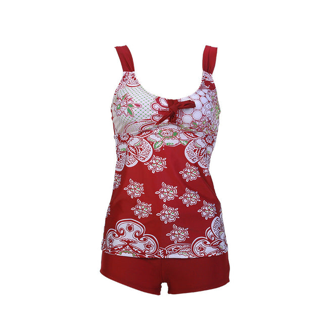 2019 new plus size split swimsuit floral printing Amazon increase conservative slim bikini manufacturers wholesale