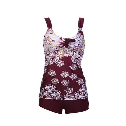 2019 new plus size split swimsuit floral printing Amazon increase conservative slim bikini manufacturers wholesale