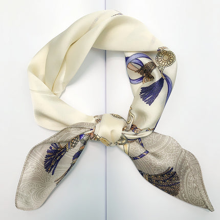 New ins53cm New Silk Satin Rope Ribbon Tassel Women Imitation Silk Small Square Scarf Scarf Wholesale