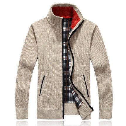 Cross-border wholesale knitted cardigan men's thin autumn Korean style trendy slim sweater coat men's sweater outer wear