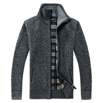 Cross-border wholesale knitted cardigan men's thin autumn Korean style trendy slim sweater coat men's sweater outer wear