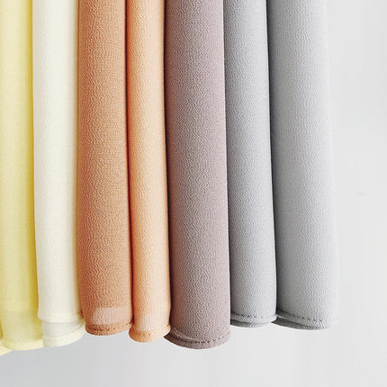 54-Color Solid Color Pearl Chiffon Long Scarf with Rolled Edges, Single-Color Chiffon Pearl Yarn Scarf, Headscarf