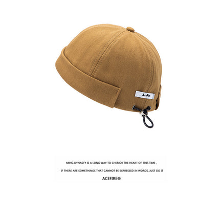 Men's and Women's Dome Hip-Hop Yuppie Domestics Cap Trendy Reflective Drawstring Original Trendy Brand Distinctive Beanie Hat Spring and Autumn