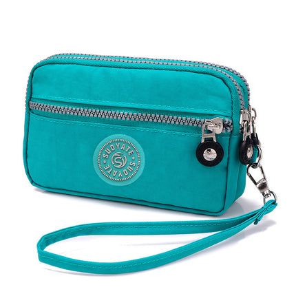 Baigou Supply Lightweight Fashion Mobile Phone Bag Women's Waterproof Nylon Double-Layer Clutch Bag Horizontal All-Match Collection Bag for Generating Hair