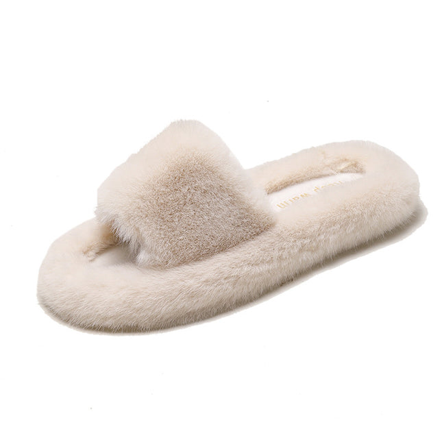 2024 Autumn/Winter New Japanese Style Furry Slippers, Curly Flat Slippers, Comfortable and Warm, Trendy Soft Girl Slippers