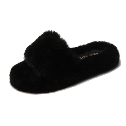 2024 Autumn/Winter New Japanese Style Furry Slippers, Curly Flat Slippers, Comfortable and Warm, Trendy Soft Girl Slippers