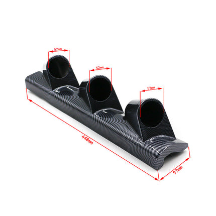 Car modified three-hole instrument holder 52mm black carbon fiber A- pillar right-hand driving instrument cover racing instrument Holder