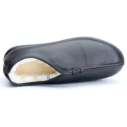 Old Beijing Cloth Shoes Men's Winter Cotton Shoes Genuine Leather Wool One-piece Warm Old Men's Cotton Shoes Men's Dad Shoes Men's Shoes 4748
