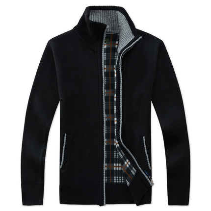 Cross-border wholesale knitted cardigan men's thin autumn Korean style trendy slim sweater coat men's sweater outer wear