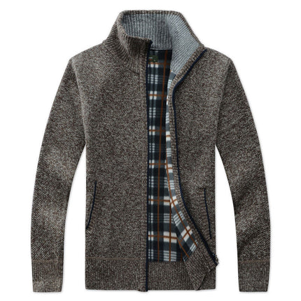 Cross-border wholesale knitted cardigan men's thin autumn Korean style trendy slim sweater coat men's sweater outer wear