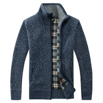 Cross-border wholesale knitted cardigan men's thin autumn Korean style trendy slim sweater coat men's sweater outer wear