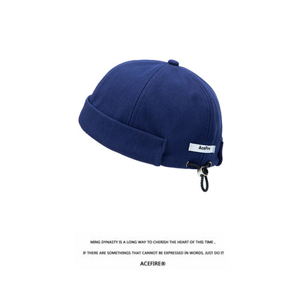 Men's and Women's Dome Hip-Hop Yuppie Domestics Cap Trendy Reflective Drawstring Original Trendy Brand Distinctive Beanie Hat Spring and Autumn